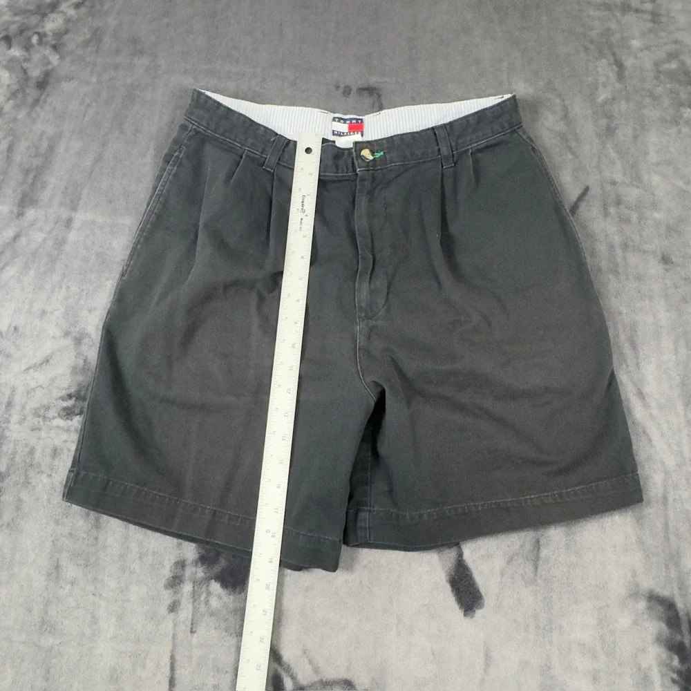 Tommy Hilfiger Chino Shorts Mens 33 Navy Blue Pleated Cotton Vintage 2705